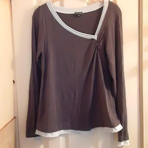 Babystyle Maternity Stretch Asymmetric Neckline Long Sleeve Top Medium